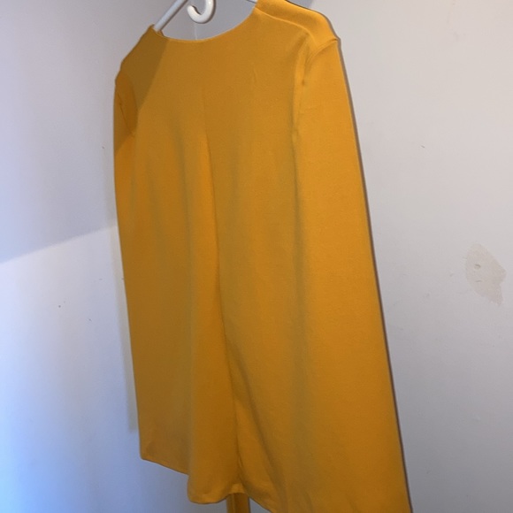 SHEIN open belted cape, blazer in mustard - Picture 3 of 6